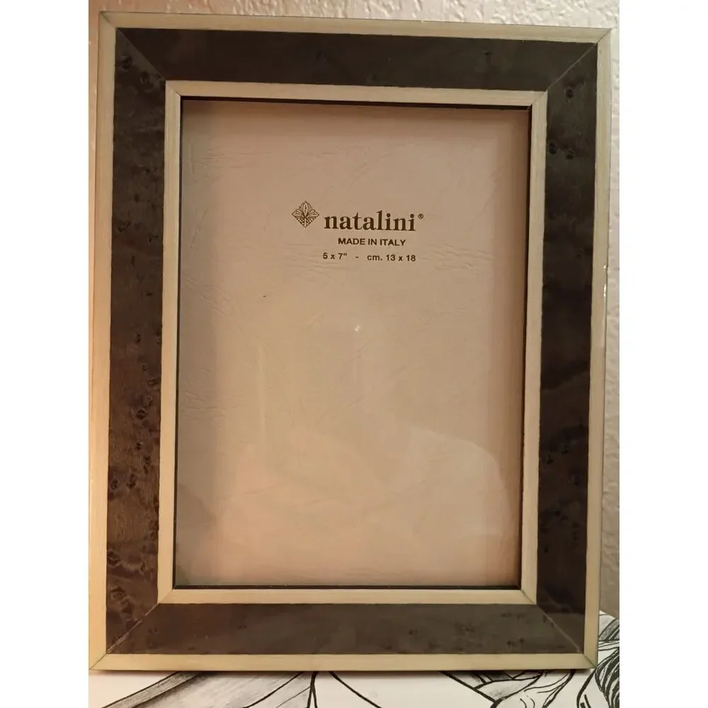 Natalini Made in Italy 5 x 7 Frame Black Marbled Marquetry
